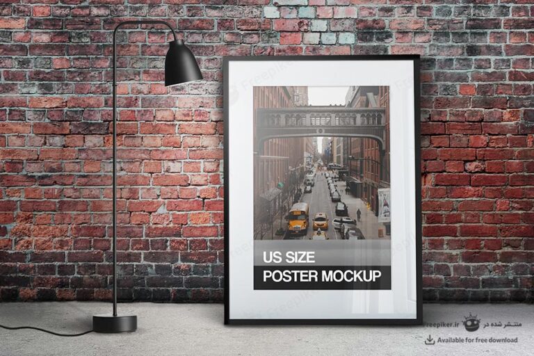 موکاپ قاب عکس با دیوار آجری