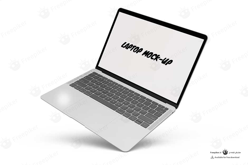 موکاپ لپ تاپ مک اپل از نمای کناری