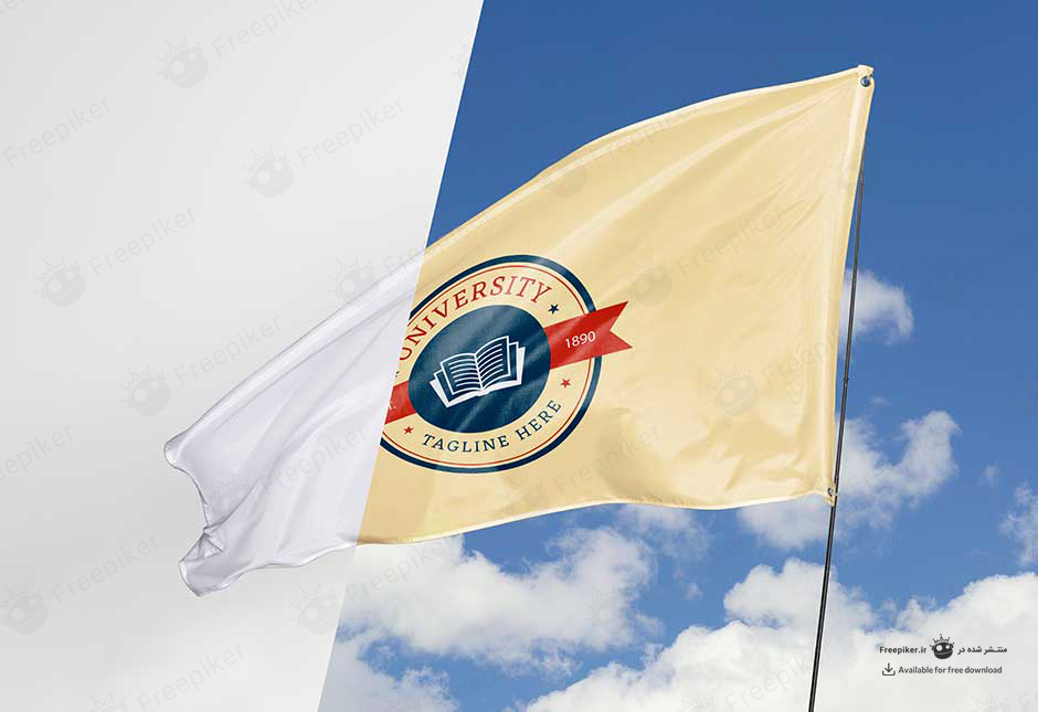 موکاپ پرچم بزرگ زیبا و با کیفیت بالا با قابلیت تغییر