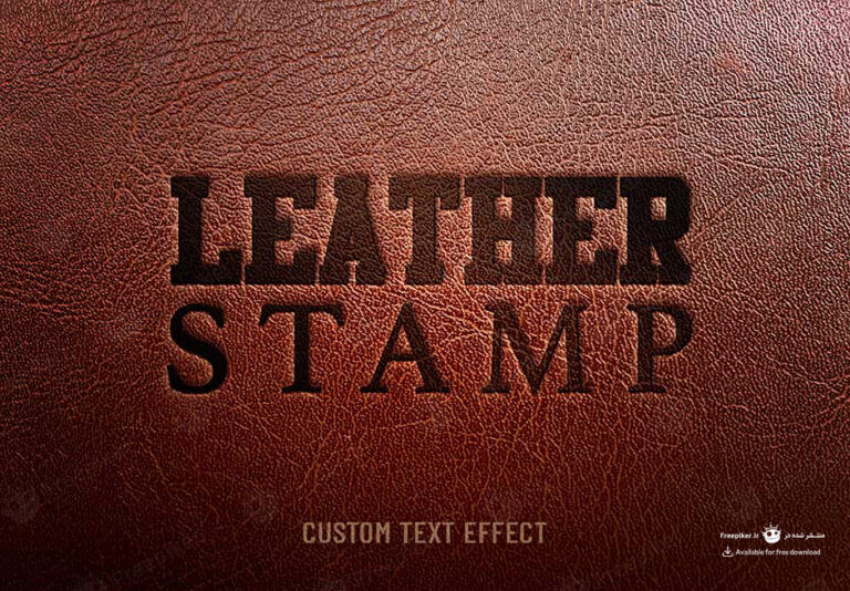 موکاپ لوگو روی چرم گاوی