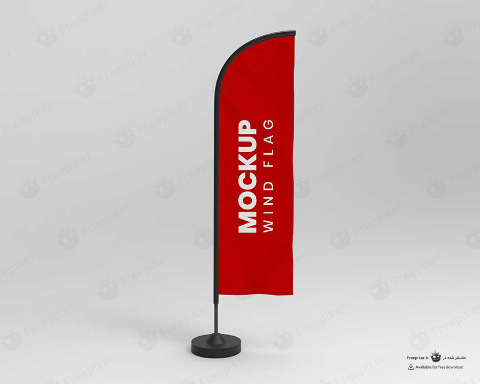 موکاپ پرچم تبلیغاتی قرمز جذاب