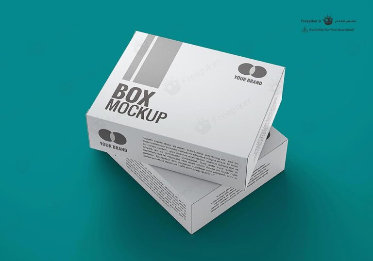 موکاپ دوجعبه روی هم در پس زمینه سبز