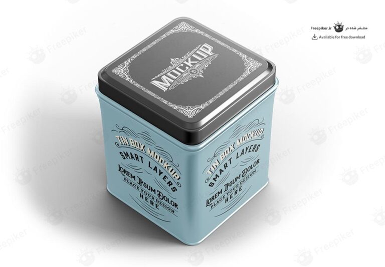 موکاپ قوطی فلزی چای