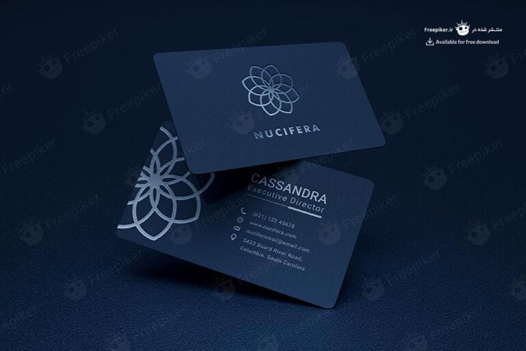 موکاپ کارت ویزیت مدرن بیزینسی سرمه ای