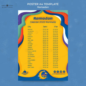 پوستر اعلام برنامه های مسجد در ماه رمضان