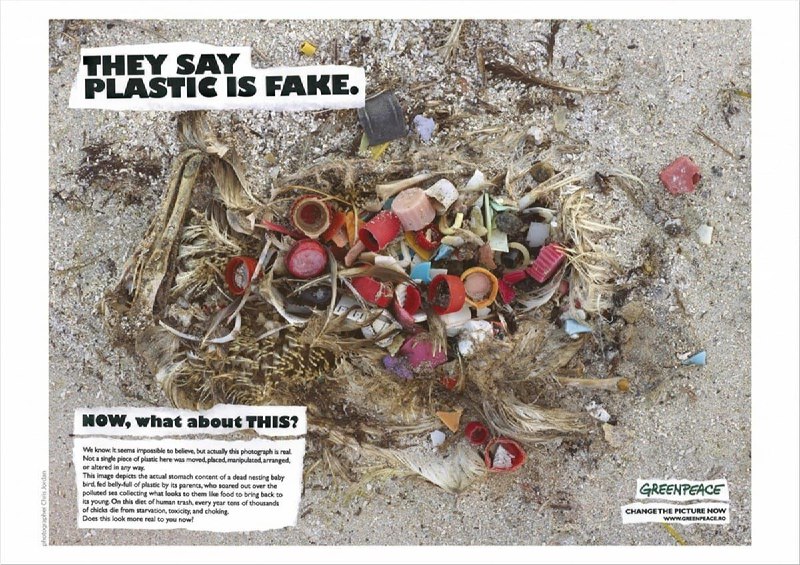 ایده تبلیغاتی مشکل زباله‌های پلاستیکی