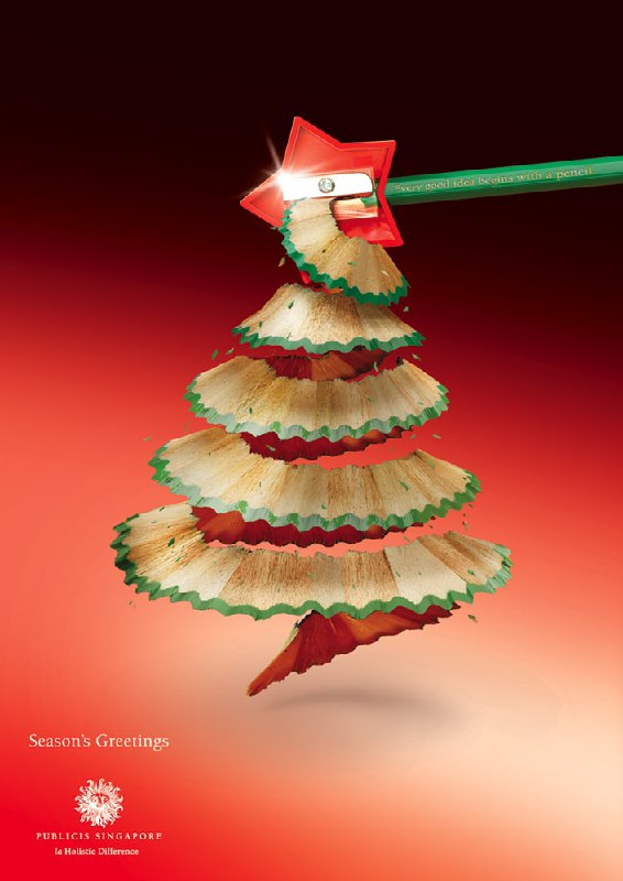ایده تبلیغاتی فرم درخت کاج برای جشن سال نوی میلادی