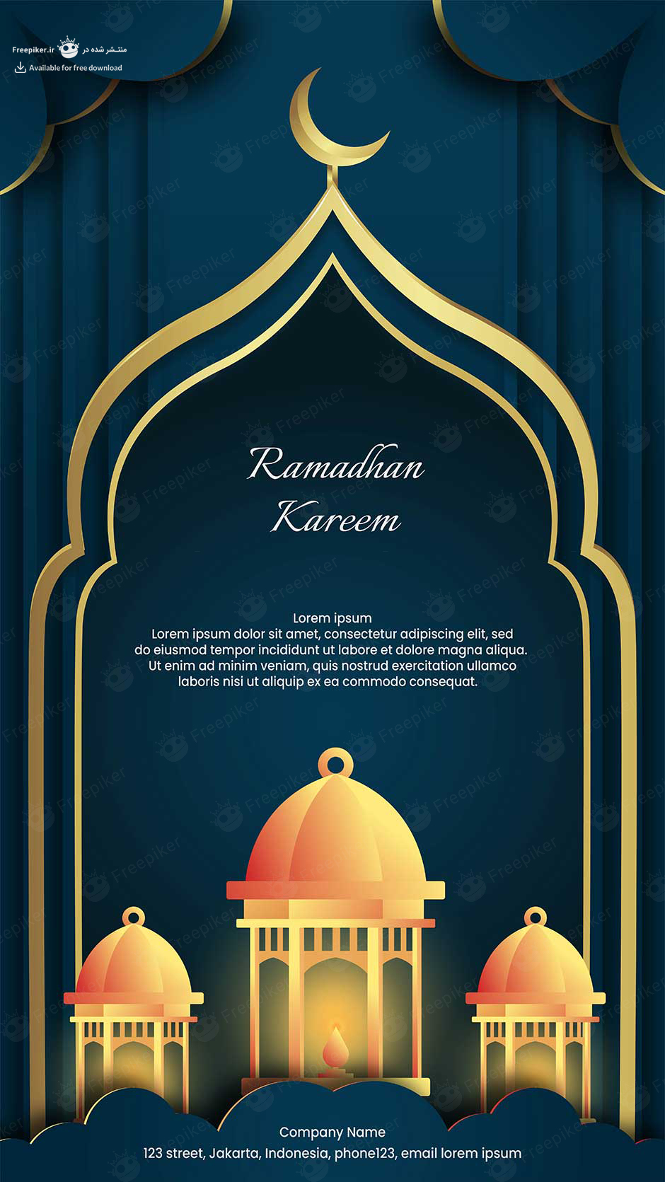 استوری اینستاگرام تبریک ماه رمضان با تم طلایی و مسجد های شیک