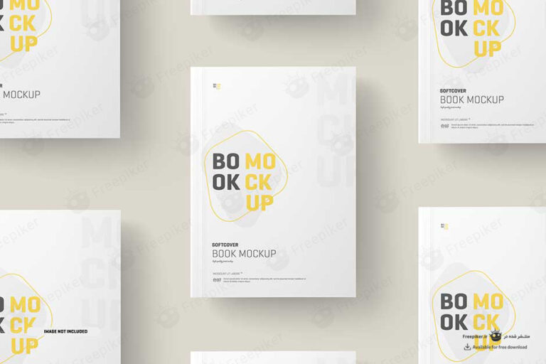 موکاپ جلد روی کتاب در کنار هم