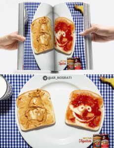 ایده تبلیغاتی مربا و کره بادام زمینی