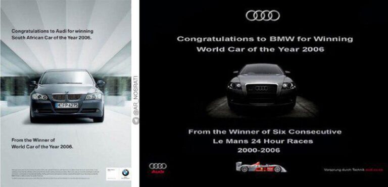 ایده تبلیغاتی کل کل جذاب دو خودرو