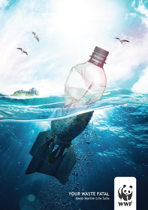 ایده تبلیغاتی آلودگی اقیانوسها و دریاها