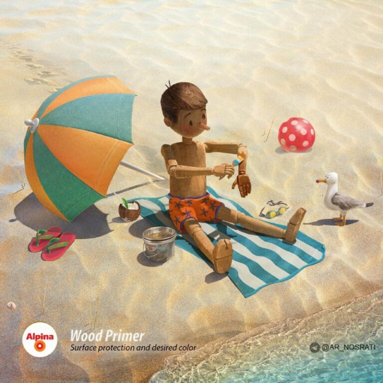 ایده تبلیغاتی تولیدکننده روغن و واکس محافظ سطوح چوبی