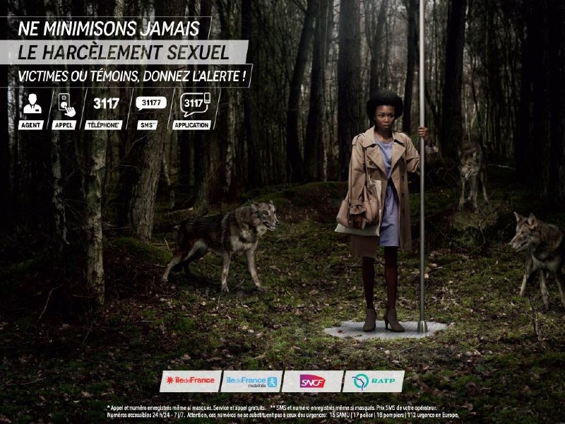کمپین تبلیغاتی خطرات سیستم حمل‌ونقل عمومی فرانسه برای زنان