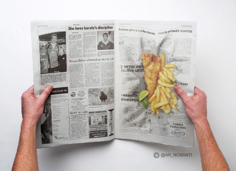 کمپین تبلیغاتی ماهی و سیب‌زمینی سرخ شده در روزنامه