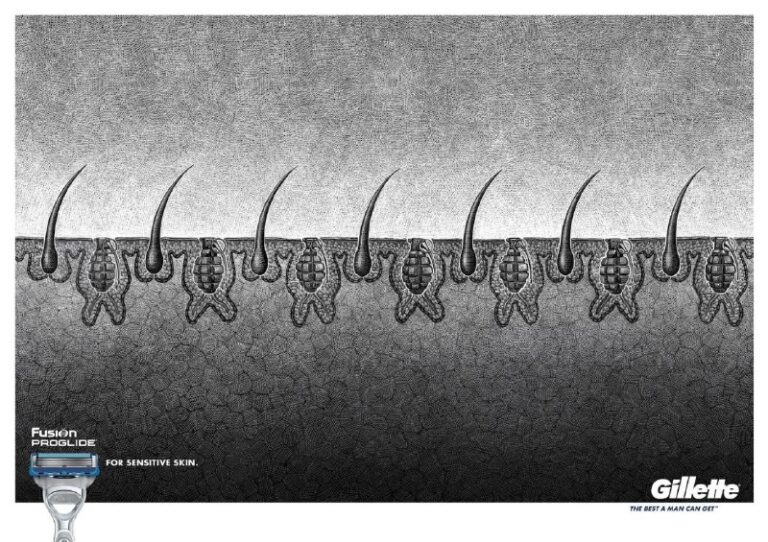 کمپین تبلیغاتی ژیلت برای پوستهای حساس