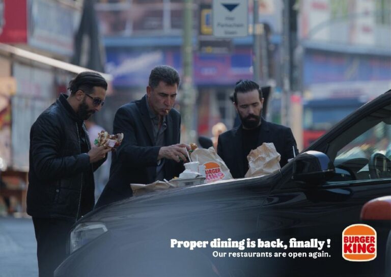 ایده تبلیغاتی بازگشایی رستوران‌ها برگرکینگ