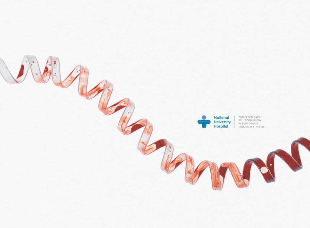 ایده تبلیغاتی بانک خون دانشگاه ملی سنگاپور