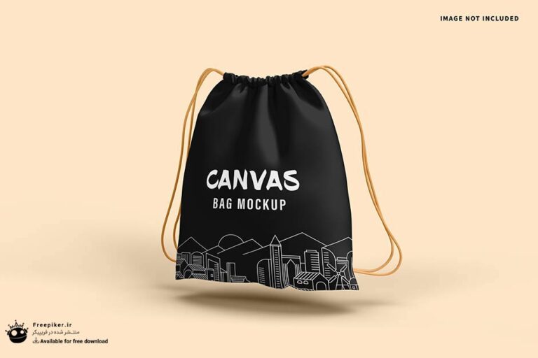 موکاپ لوگو روی ساک رودوشی