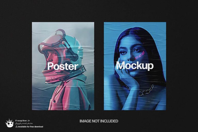 موکاپ دو پوستر کنار هم در بکگراند تیره