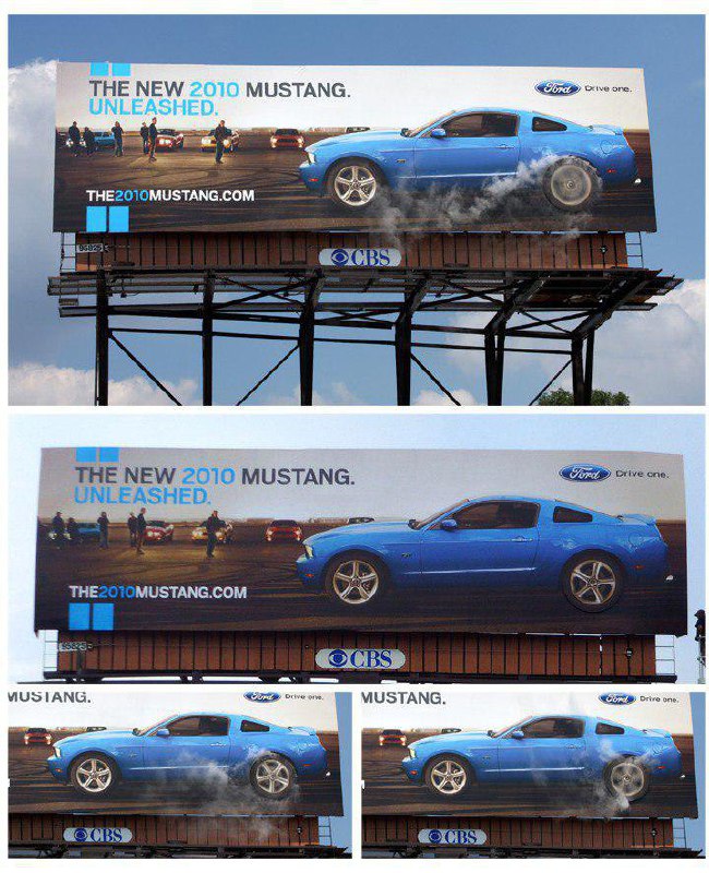 بیلبورد تبلیغاتی فورد موستانگ در شهر دیترویت
