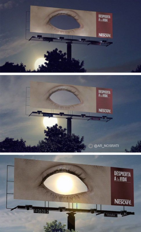 بیلبورد تبلیغاتی نسکافه در مرز آمریکا و مکزیک