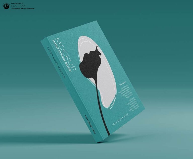 موکاپ جلد کتاب به صورت معلق