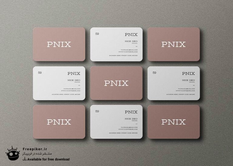 موکاپ کارت ویزیت های چیده شده کنار همدیگر