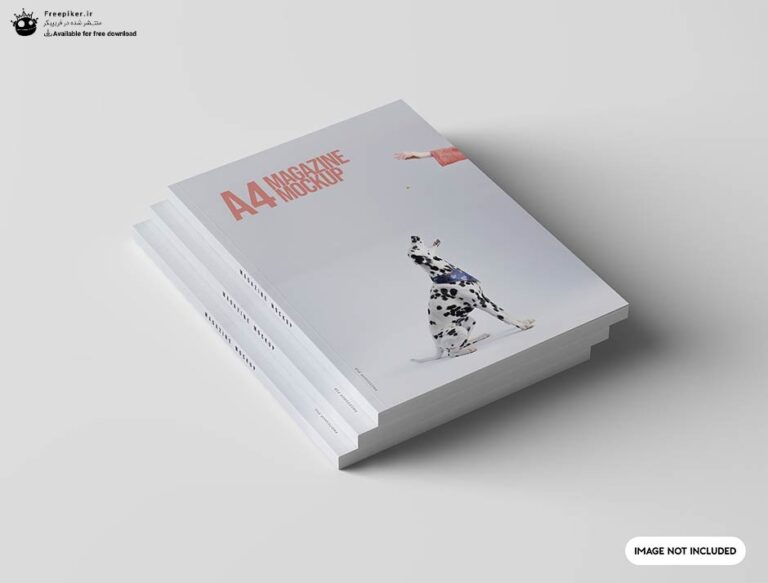 موکاپ جلد مجله در بکگراند روشن