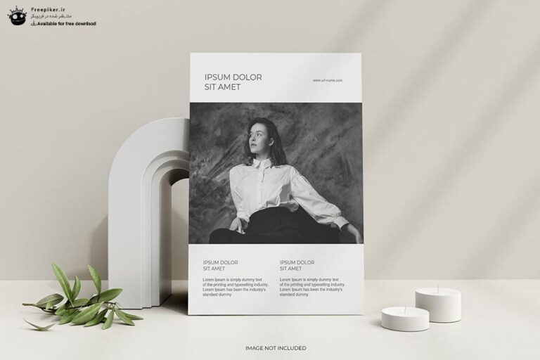 موکاپ پست اینستاگرام در نمای مینیمال کنار گل