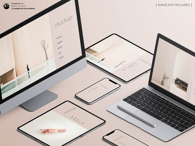 موکاپ سیستم های کامپیوتری اپل کنار هم