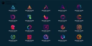 مجموعه 20 عددی لوگوهای رنگی خلاقانه آماده برای کسب و کارها