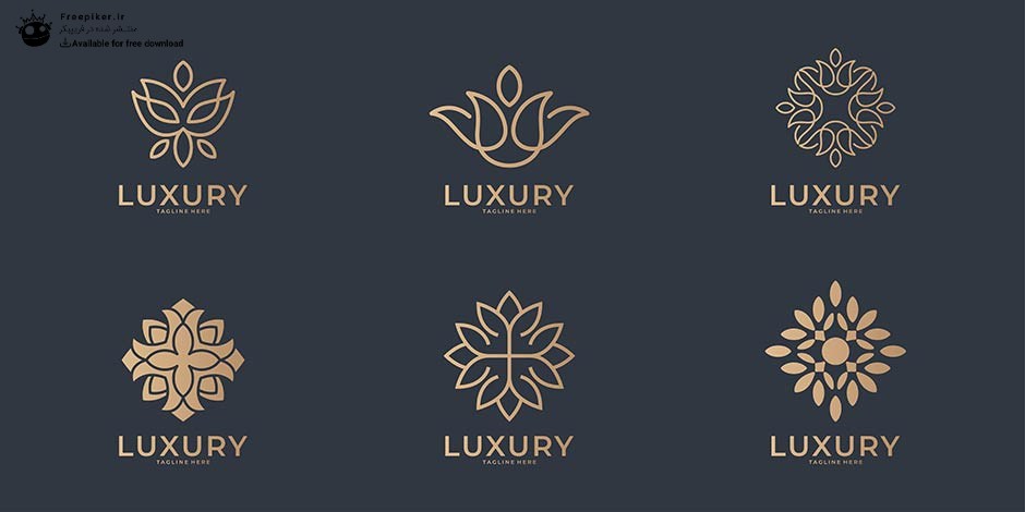 مجموعه 6 عددی لوگوهای لاکچری و خلاقانه و زیبا برای کسب و کارهای زیبایی