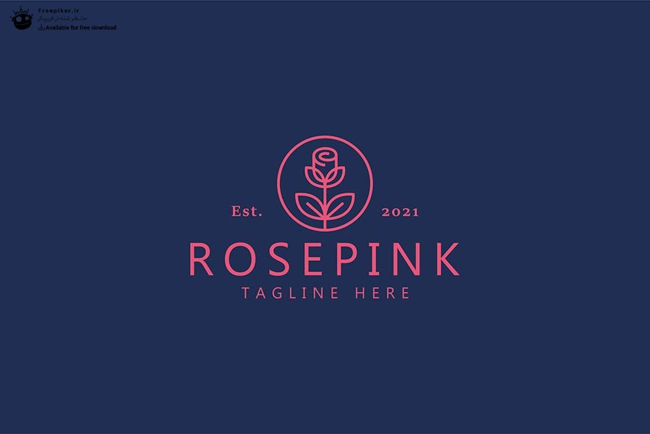 لوگو شیک و خلاقانه و لاکچری با طرح گل رز برای سالن های زیبایی