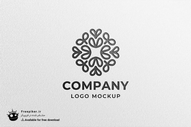 موکاپ لوگو روی کاغذ بافت دار سفید