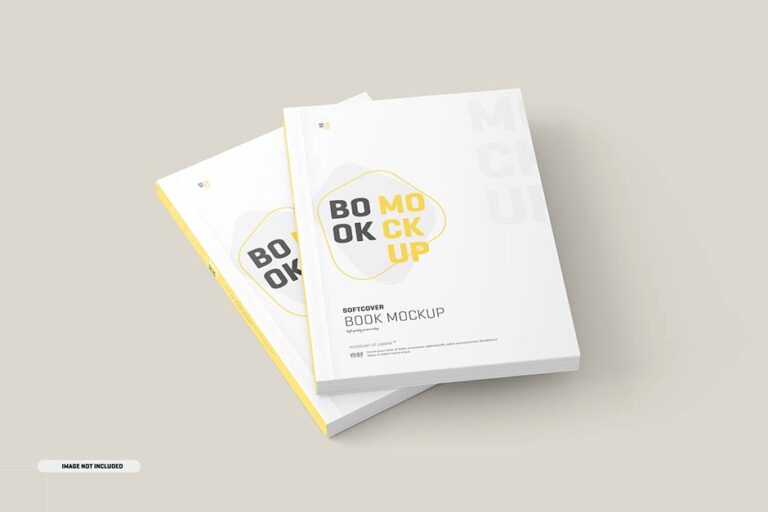 موکاپ جلد کتاب به صورت روی هم