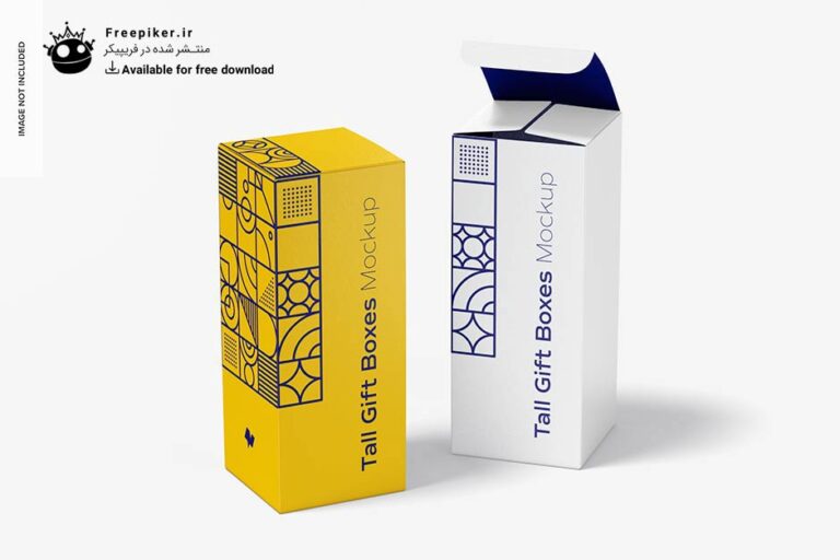 موکاپ جعبه کادو ایستاده با بکگراند روشن