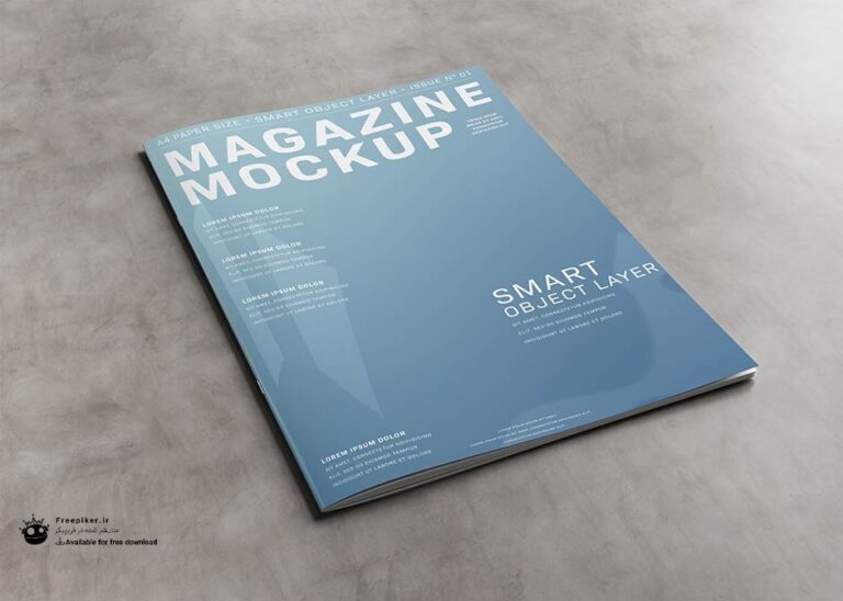 موکاپ جلد روی مجله روی میز سنگی