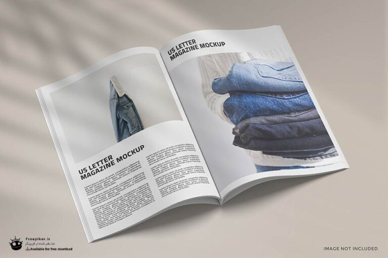 موکاپ صفحات داخلی مجله در زیر سایه