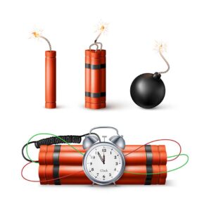 وکتور بمب دینامیتی با ساعت عقربه ای در حالت های مختلف