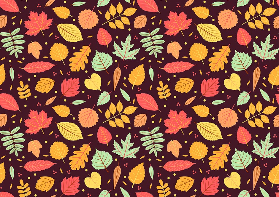 پترن و الگوی برگ های پاییزی مناسب چاپ روی پارچه