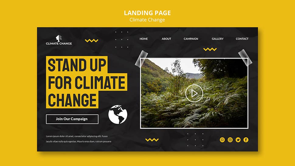 لندینگ پیج سایت حمایت از محیط زیست