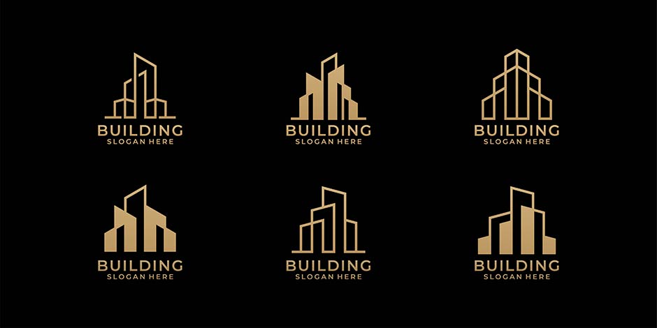 مجموعه لوگوی مرتبط با املاک و ساختمان سازی