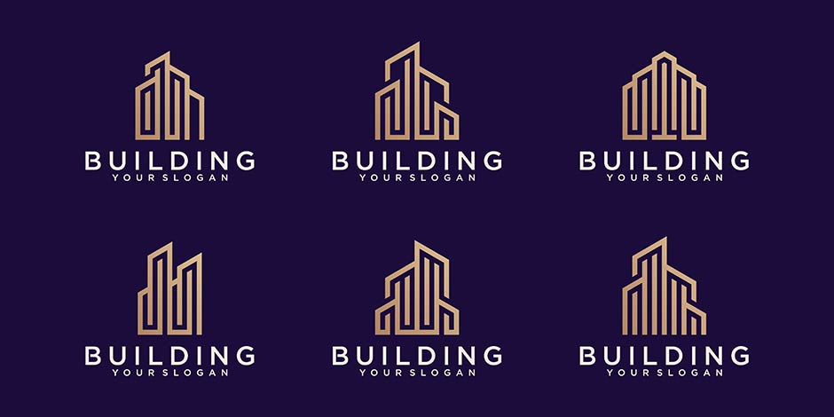 مجموعه لوگوی مرتبط با املاک و ساختمان سازی building