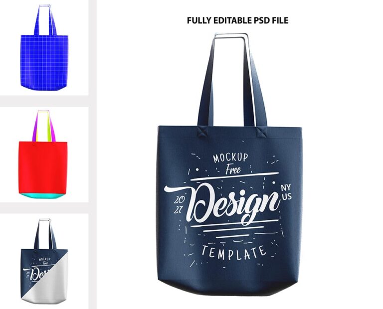 موکاپ ساک پارچه ای سرمه ای رنگ با کیفیت بالا