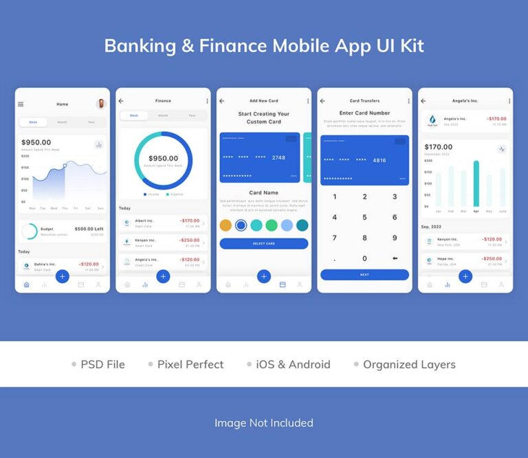 کیت طراحی اپلیکیشن مدیریت بانکی و مالی