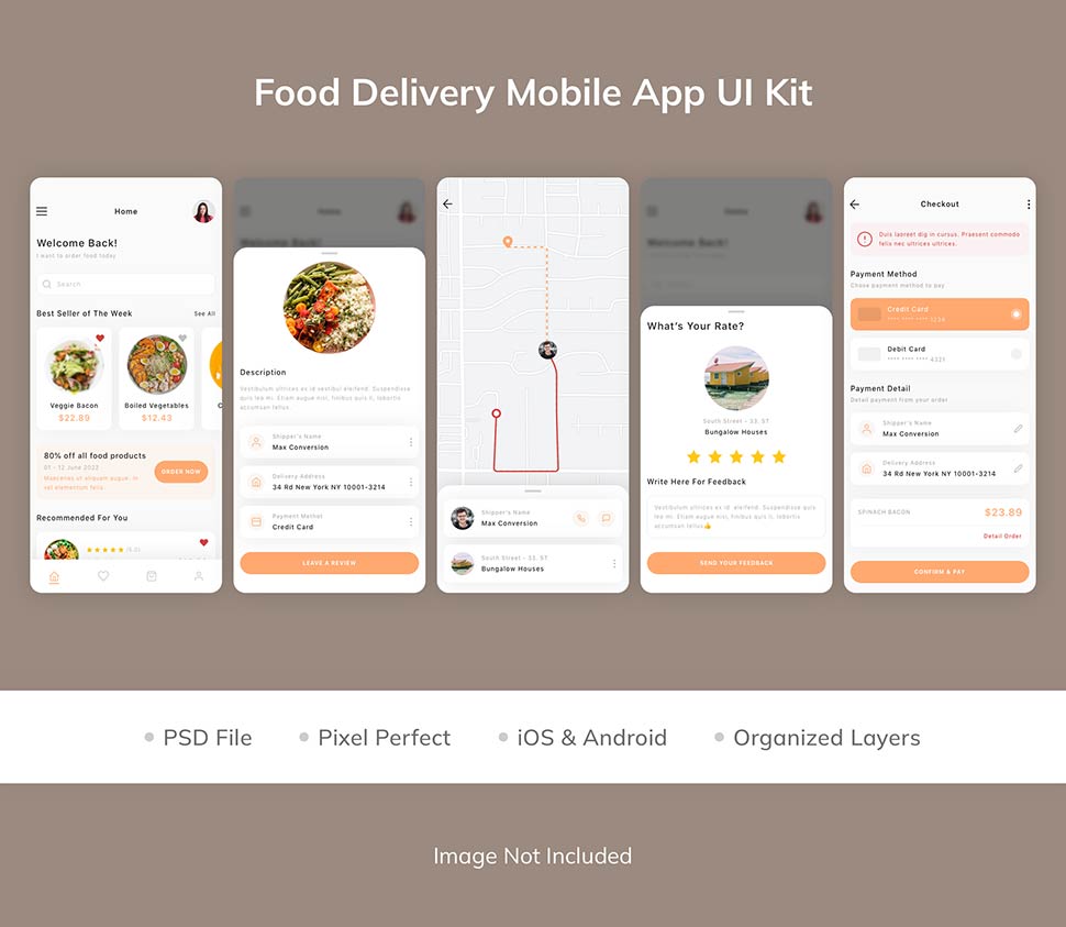 کیت طراحی اپلیکیشن سفارش آنلاین غذا