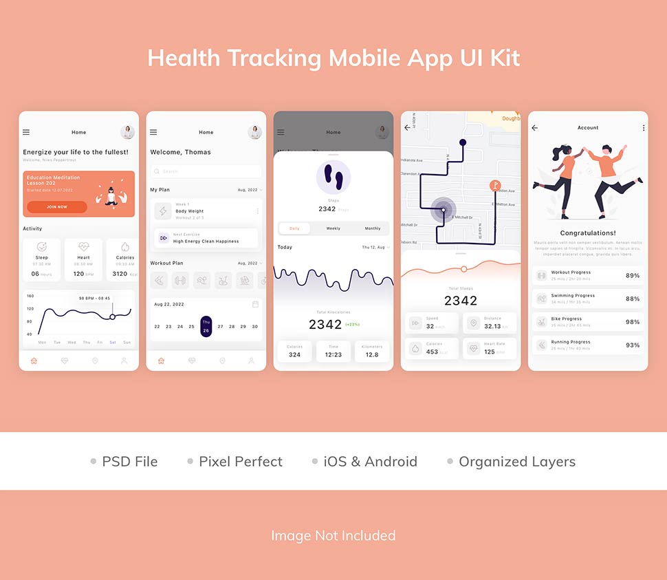 کیت طراحی اپلیکیشن مدیریت سلامت جسمانی