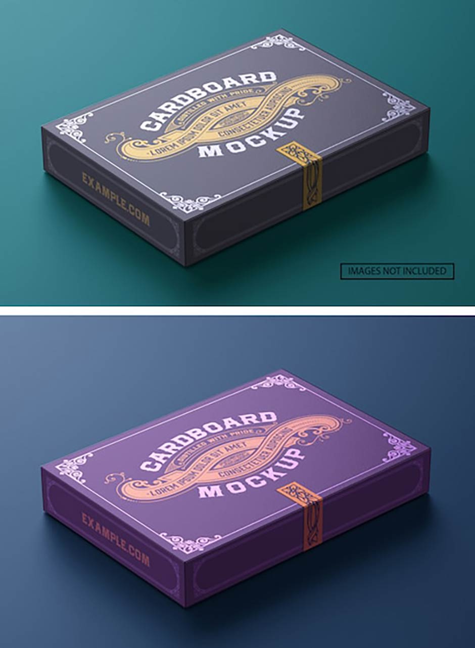 موکاپ بسته بندی جعبه در دو رنگ متفاوت