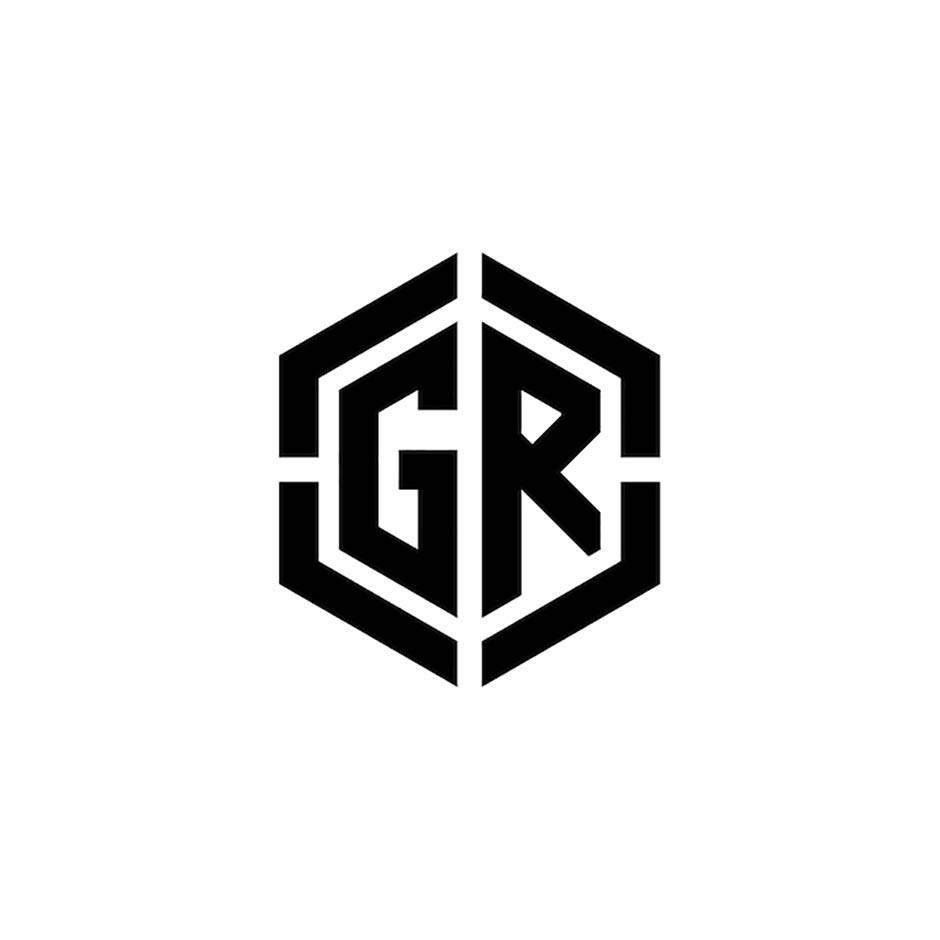 لوگوی مینیمال با حروف انگلیسی GR